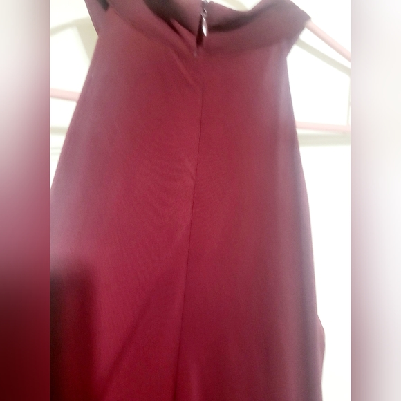 NWOT VENUS BURGUNDY DRAPE DRESS - Picture 6 of 8